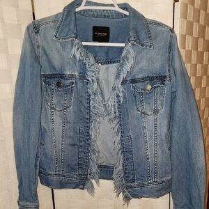 Liverpool Women's Distressed Blue Jean Jacket Sz XS